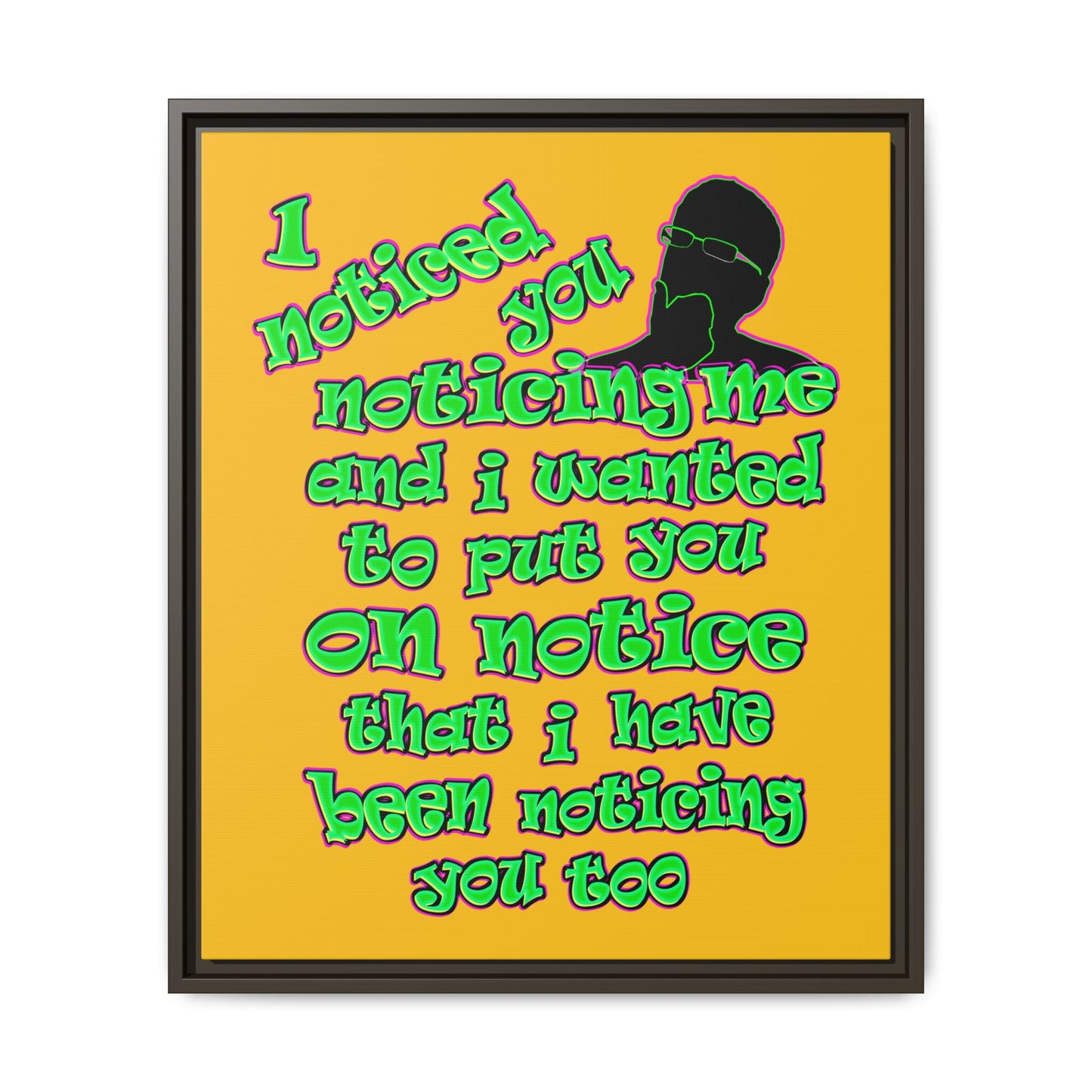 noticed you noticing - framed canvas art (yellow)