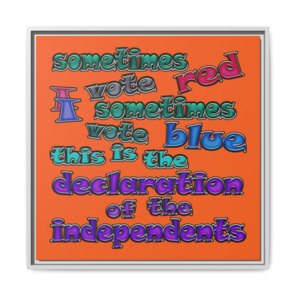 declaration of the independents - framed canvas art (orange)