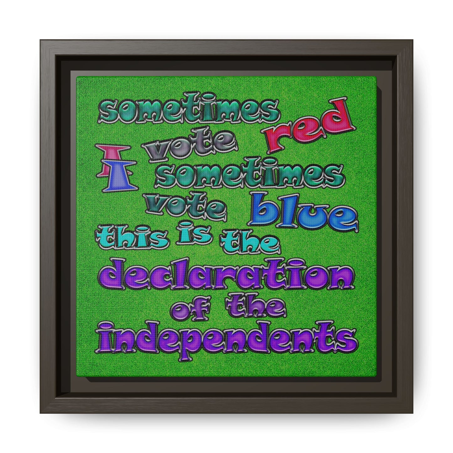 declaration of the independents - framed canvas art (green turf)