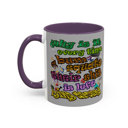 the bum's shit - Accent Mug (light grey)