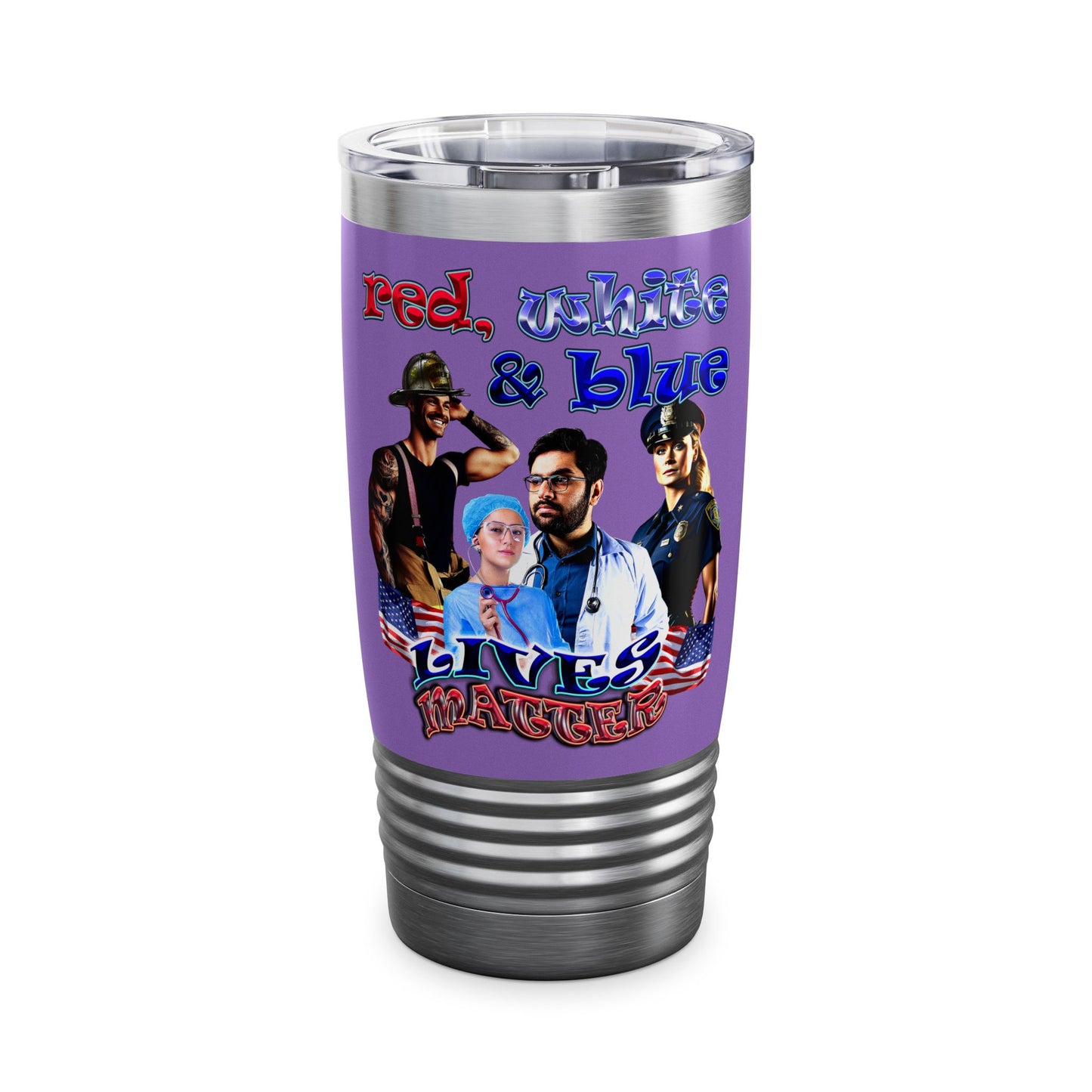 rw&b lives matter - Ringneck Tumbler, 20oz (light purple)