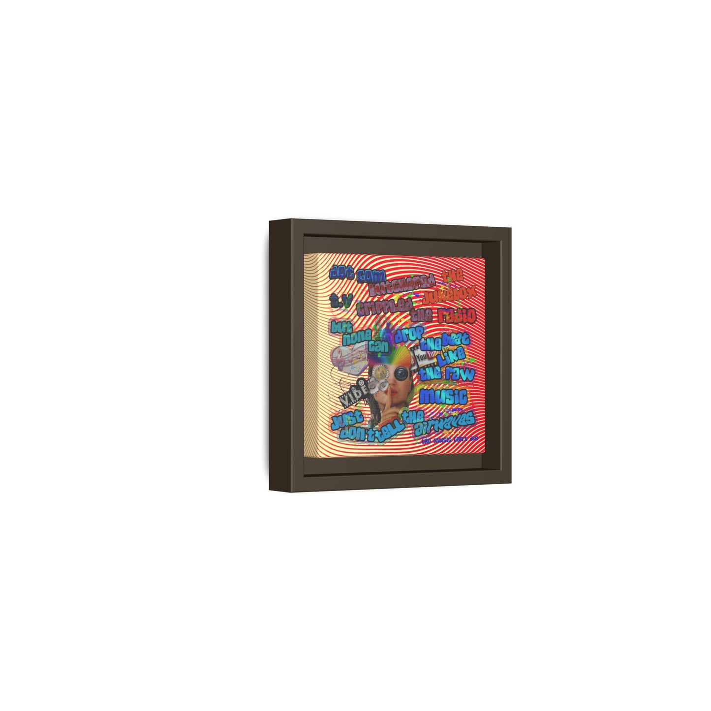 drop the beat - framed canvas art (yellow-orange wave)