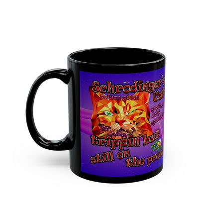 schrodinger's cat - Black Mug (purple-pink wave)