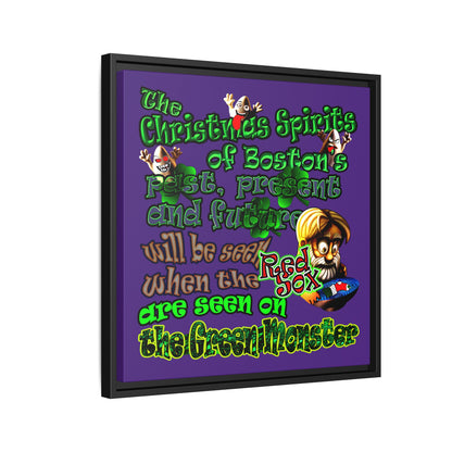 christmas spirits of boston - framed canvas art (purple)