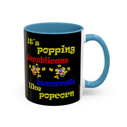 popping like popcorn - Accent Mug (black)