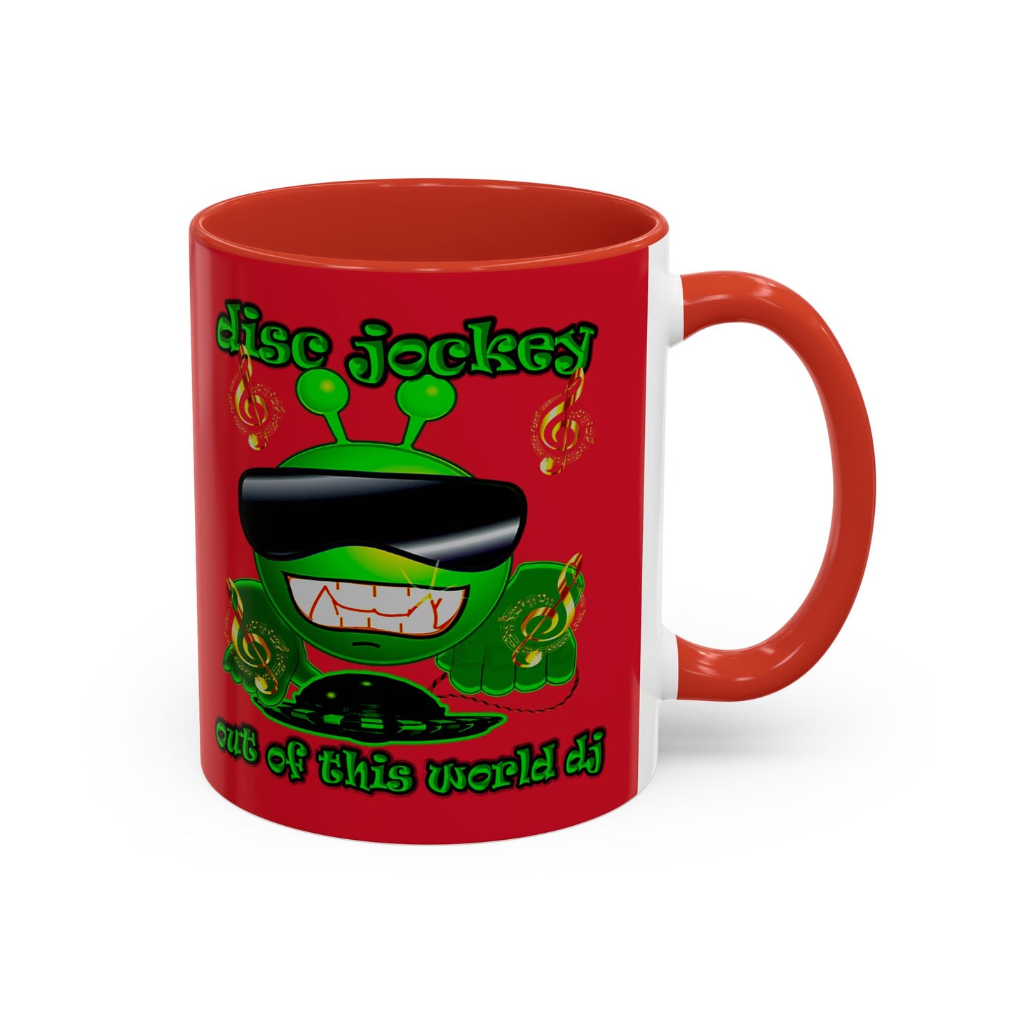 disc jockey - Accent Mug (dark red)