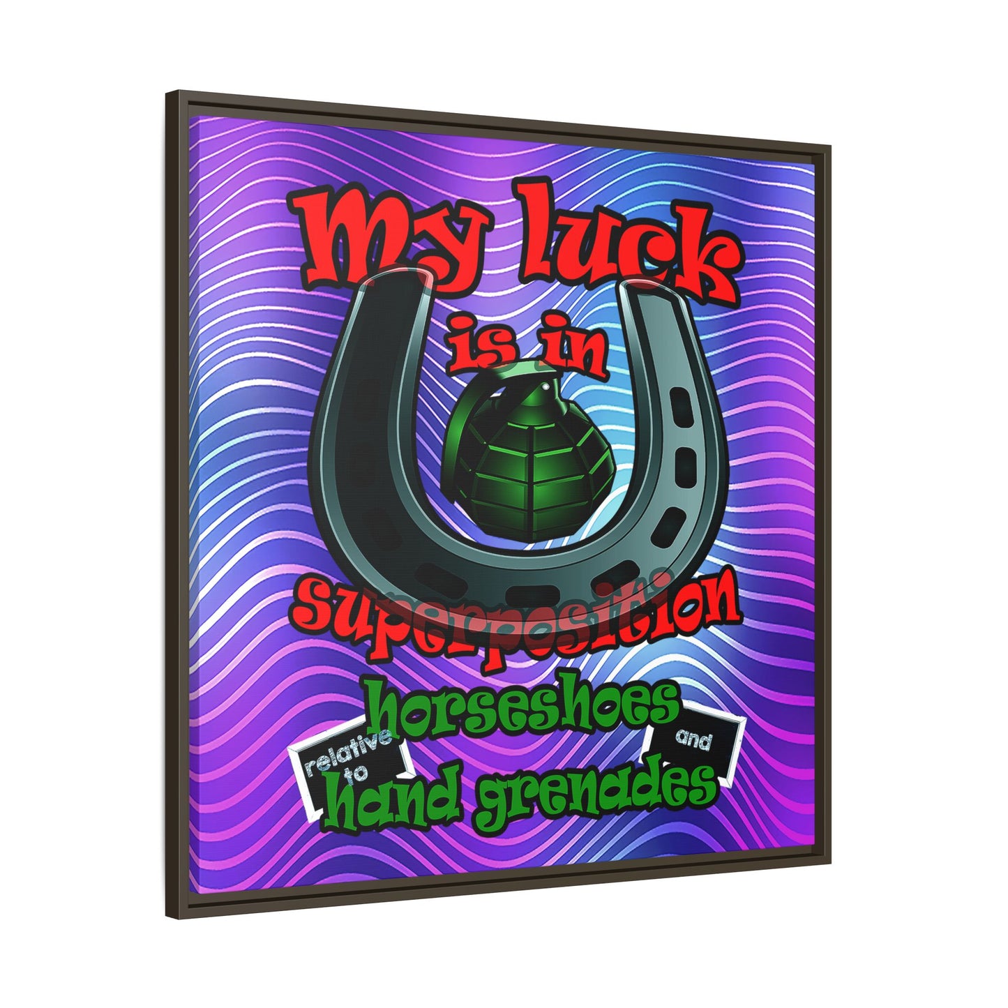 my luck - framed canvas art (purple wave)