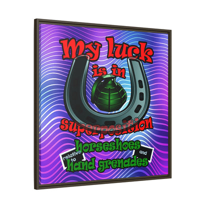 my luck - framed canvas art (purple wave)