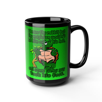 turtle race - Black Mug (logo green)