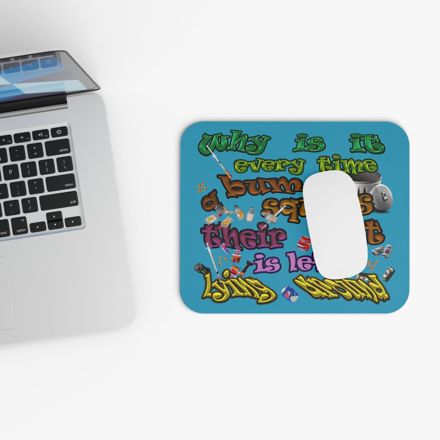 the bum's shit - Mouse Pad (Rectangle) (turquoise)