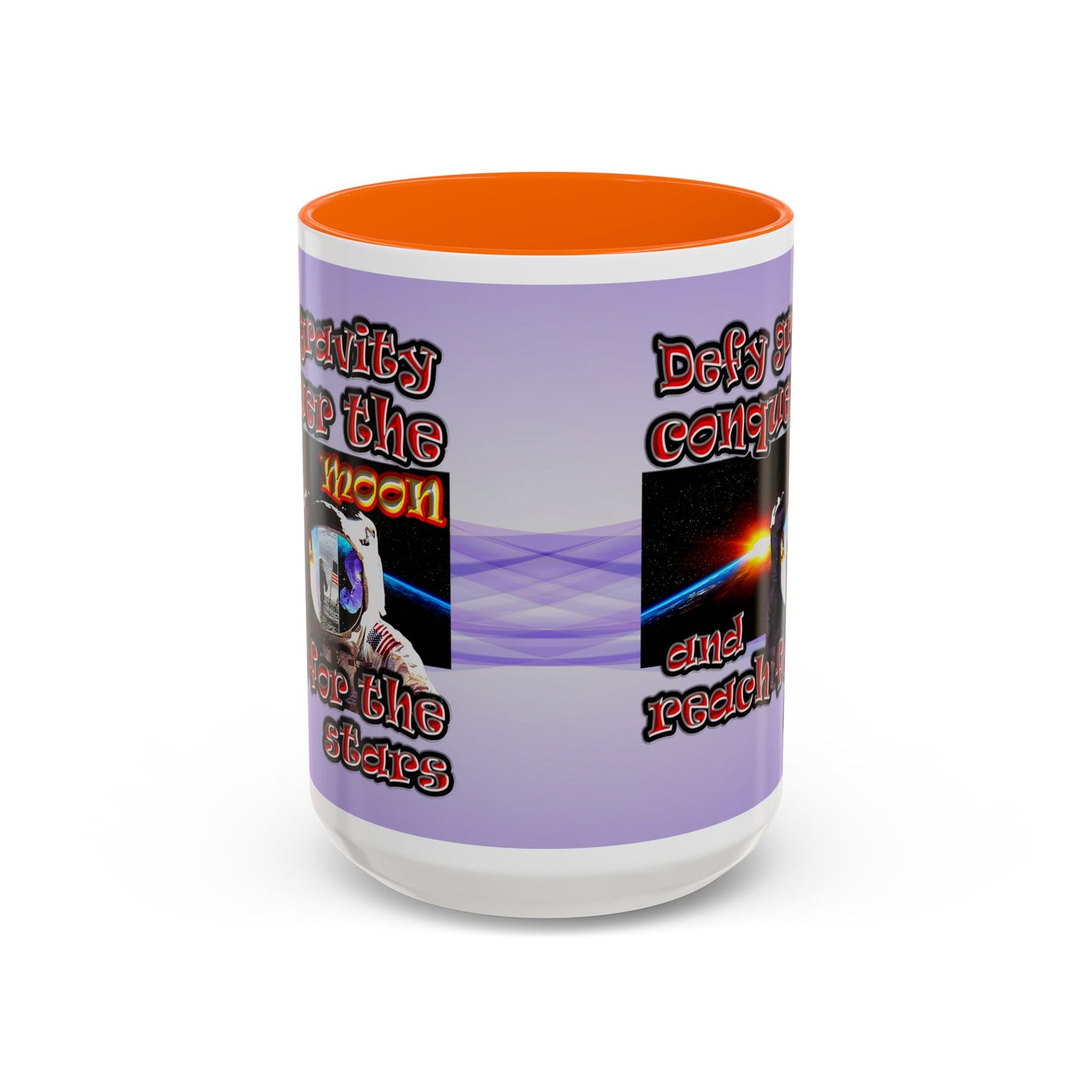defy conquer reach - Accent Mug (light blue-pink wave)