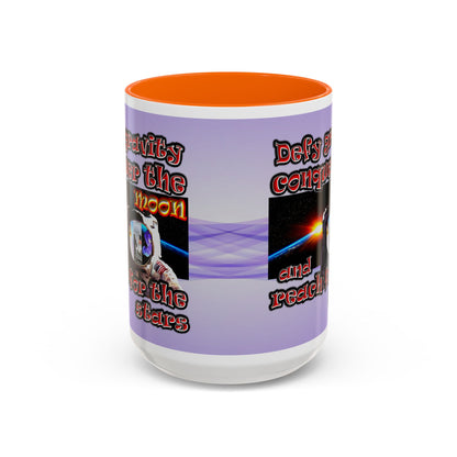 defy conquer reach - Accent Mug (light blue-pink wave)