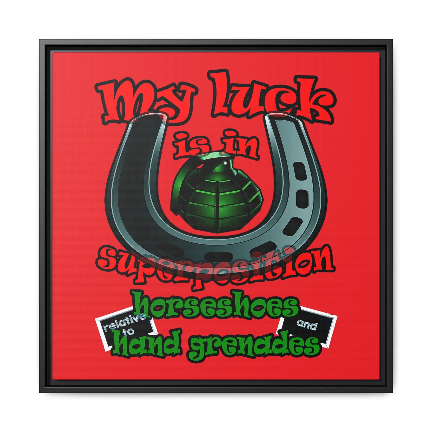 my luck - framed canvas art (red)