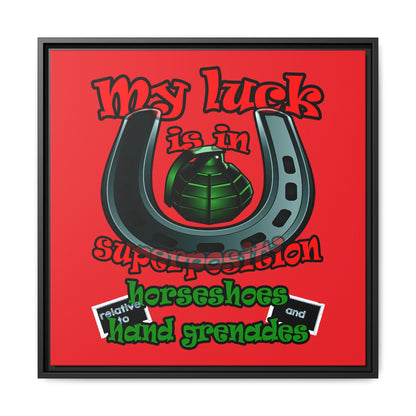 my luck - framed canvas art (red)