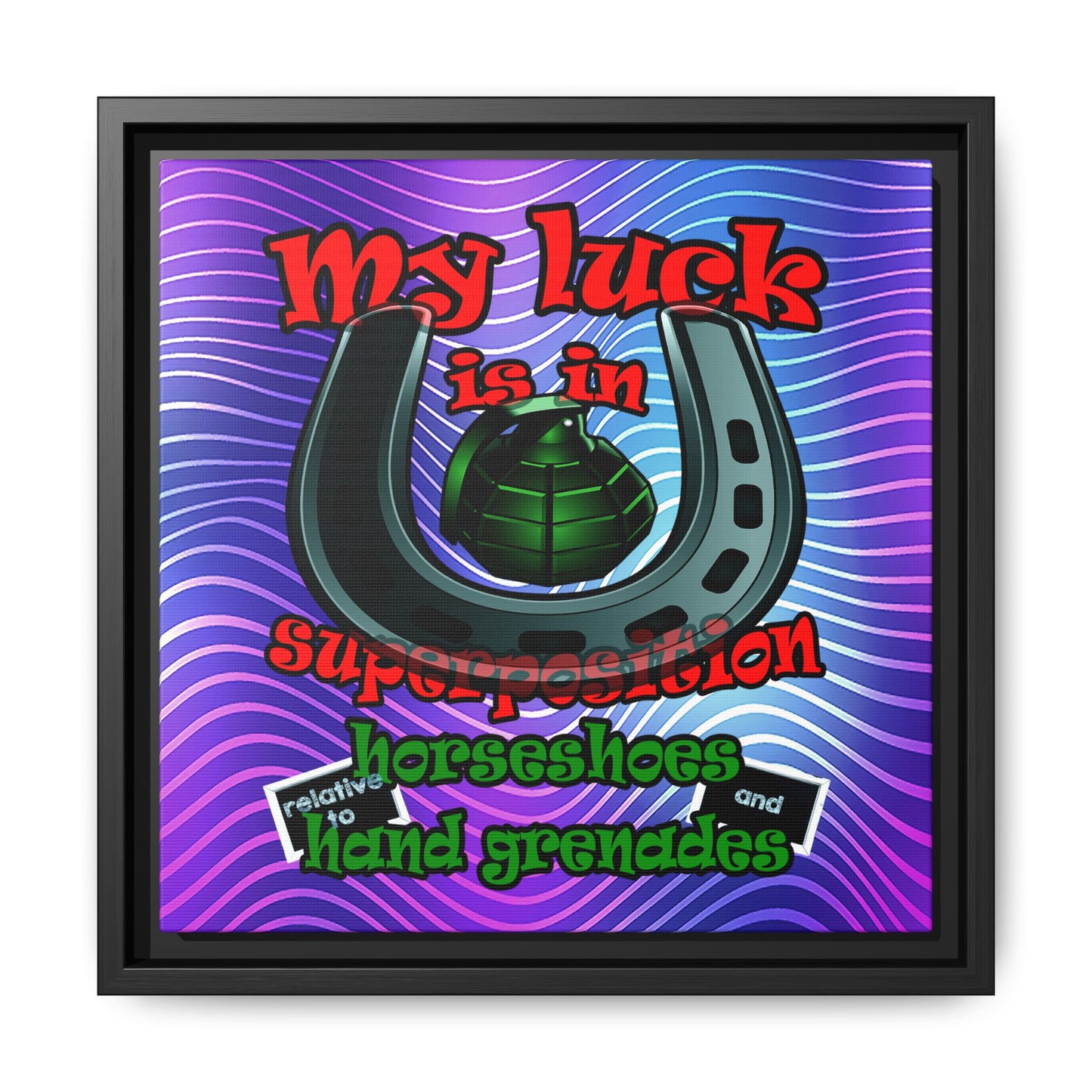 my luck - framed canvas art (purple wave)