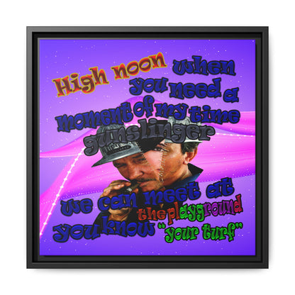 high noon - framed canvas art (purple-pink wave)