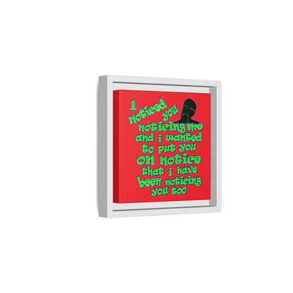 noticed you noticing - framed canvas art (red)