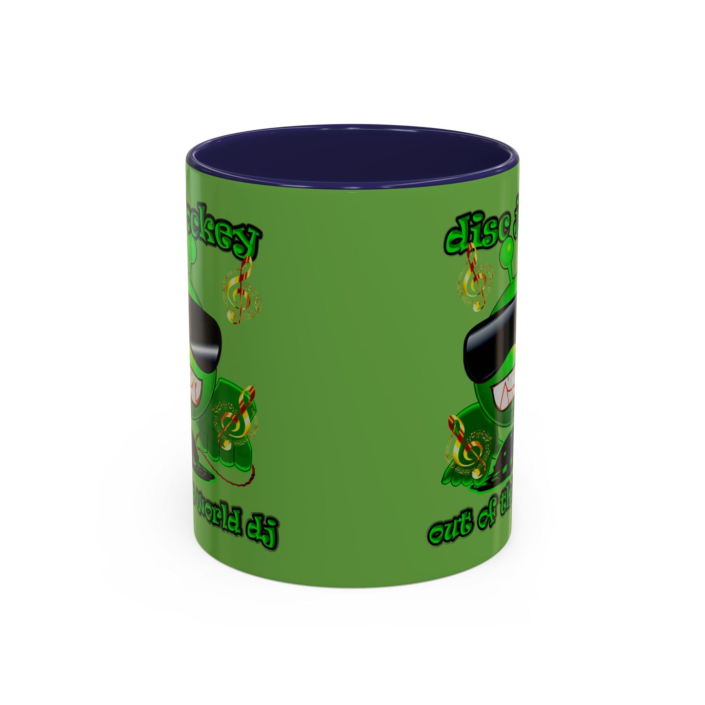 disc jockey - Accent Mug (green)