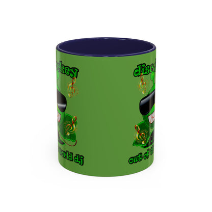 disc jockey - Accent Mug (green)