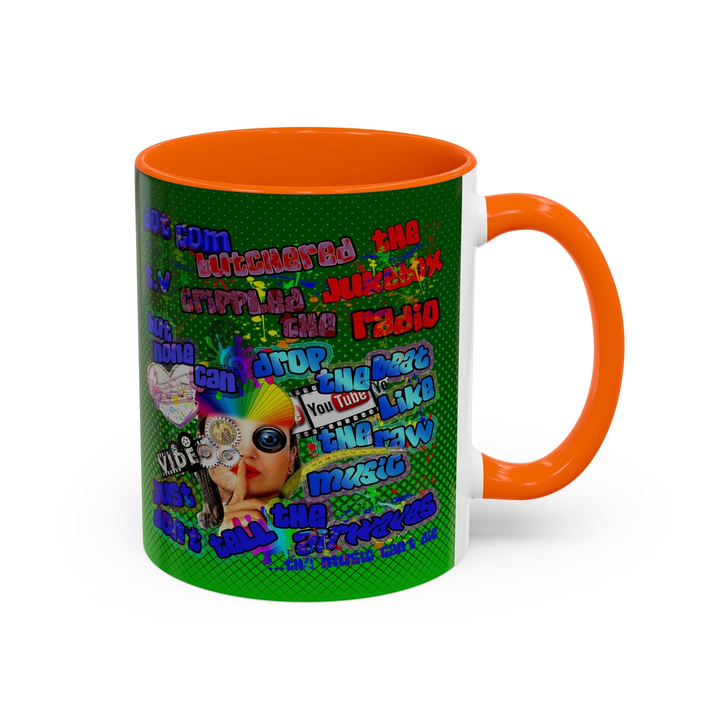 drop the beat - Accent Mug (logo green)