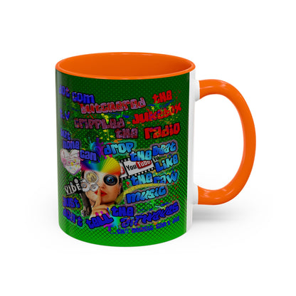 drop the beat - Accent Mug (logo green)