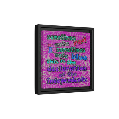 declaration of the independents - framed canvas art (pink swirl)