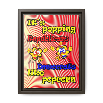popping like popcorn - framed canvas art (yellow-orange wave)