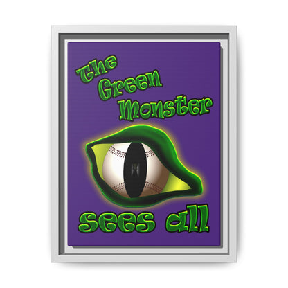 green monster - framed canvas art (purple)