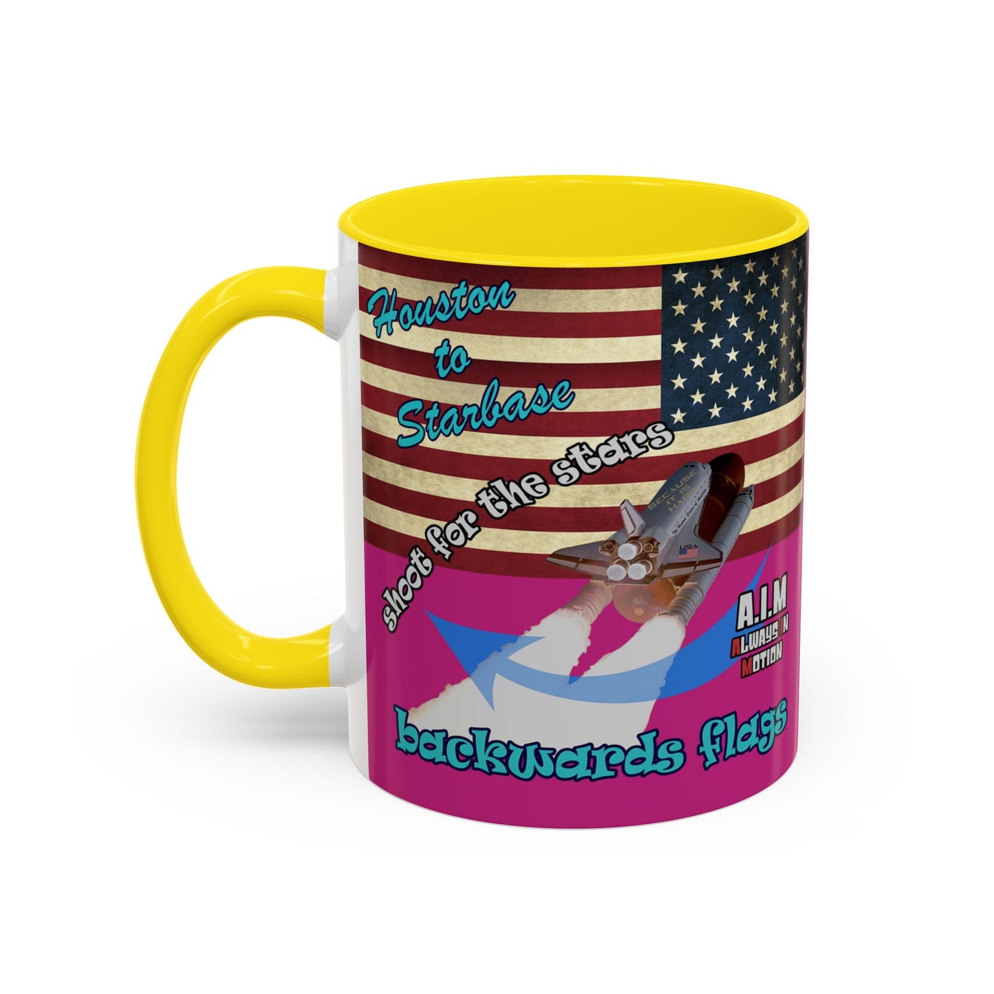shoot for the stars - Accent Mug (pink)