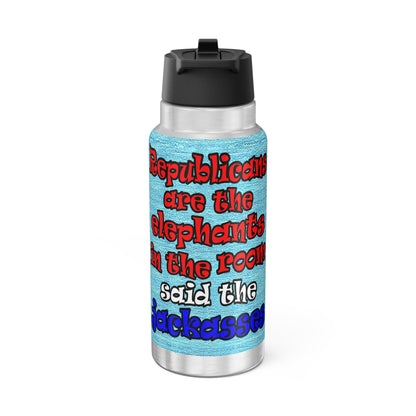 donkeys and elephants - Gator Tumbler, 32oz  (faded blue)