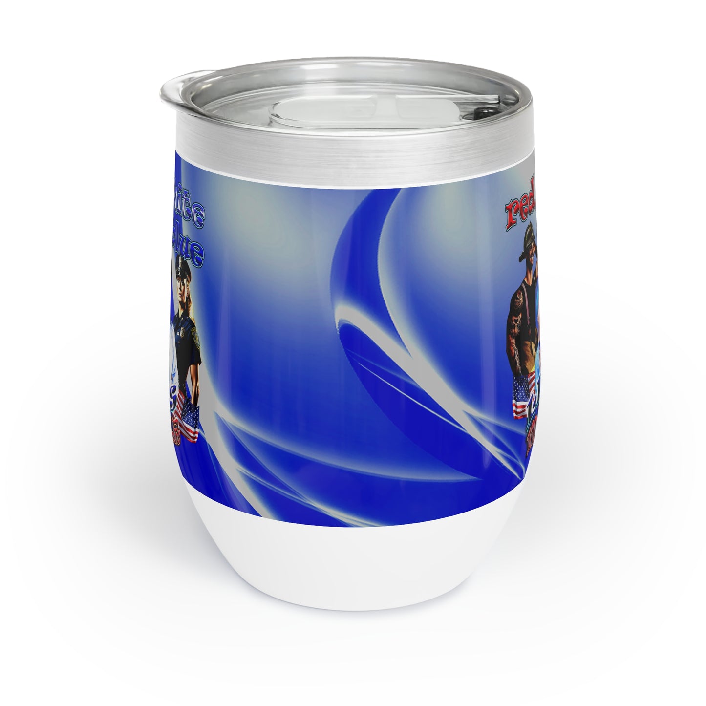 rw&b lives matter - Chill Wine Tumbler (blue-white wave)