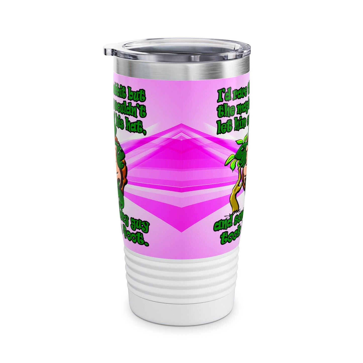 turtle race - Ringneck Tumbler, 20oz (light blue-pink wave)