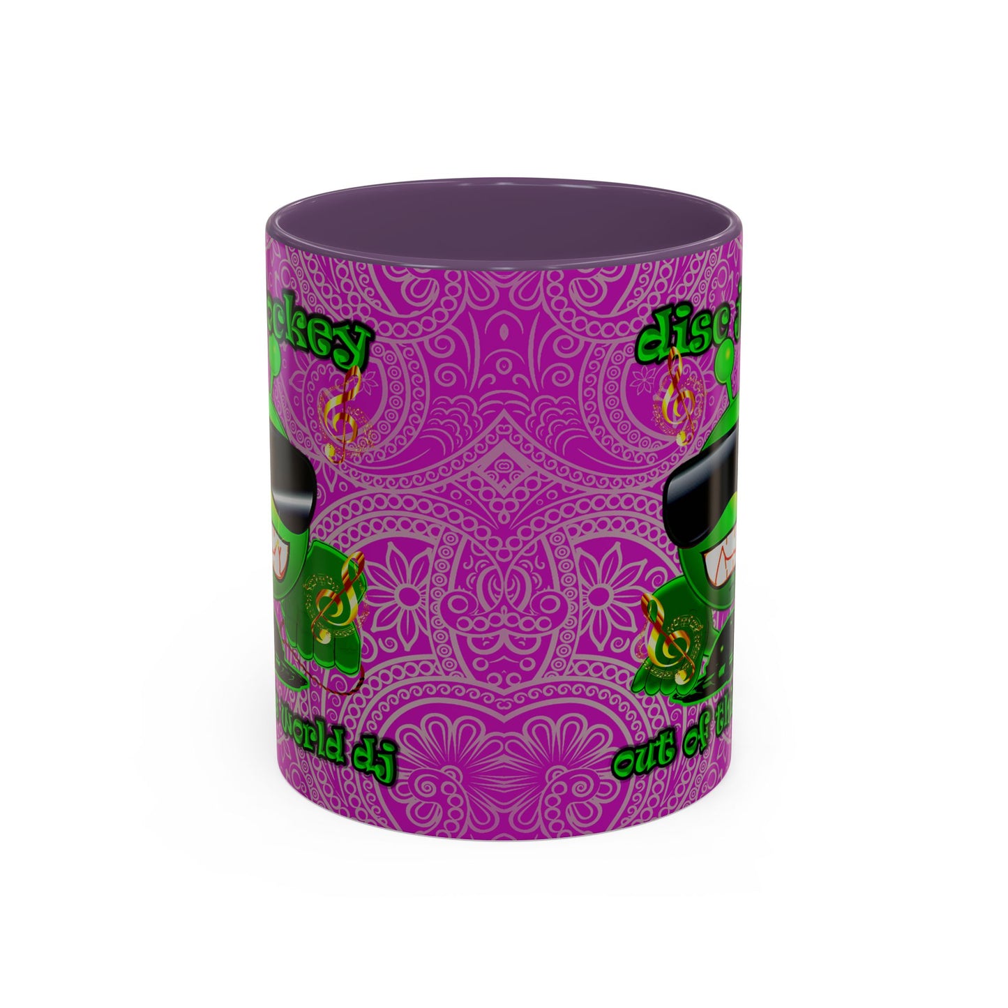 disc jockey - Accent Mug (pink swirl)