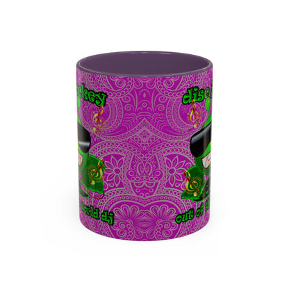 disc jockey - Accent Mug (pink swirl)