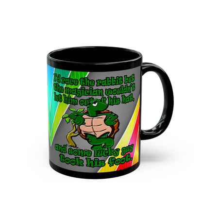 turtle race - Black Mug (rainbow split)