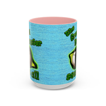 green monster - Accent Mug (faded blue)