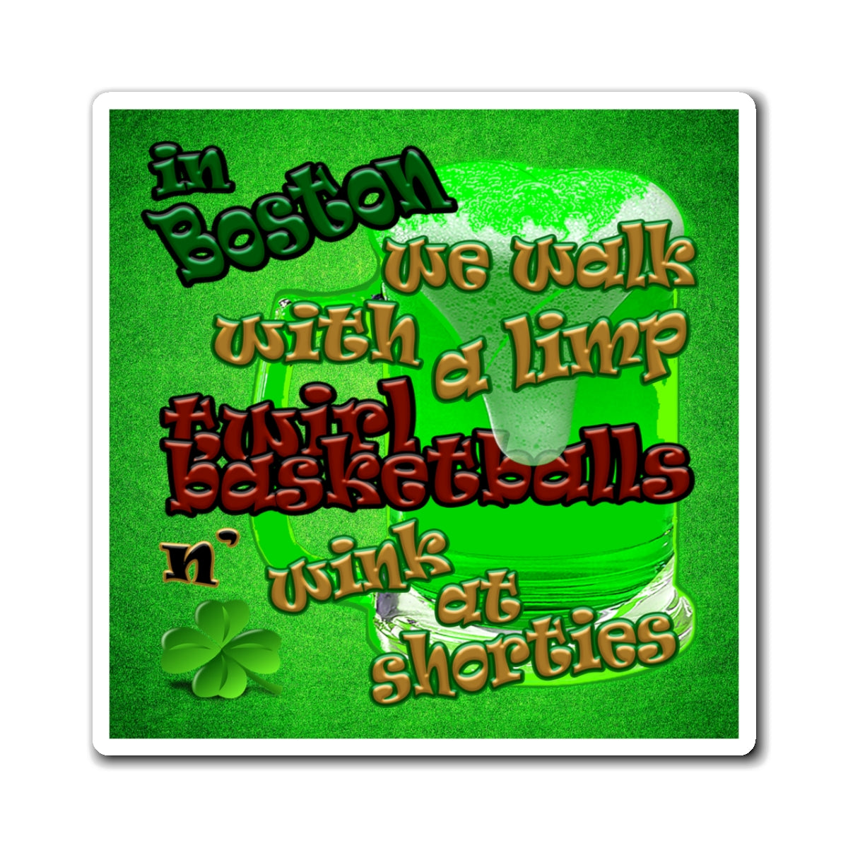 celtics logo - Magnets - (green turf)