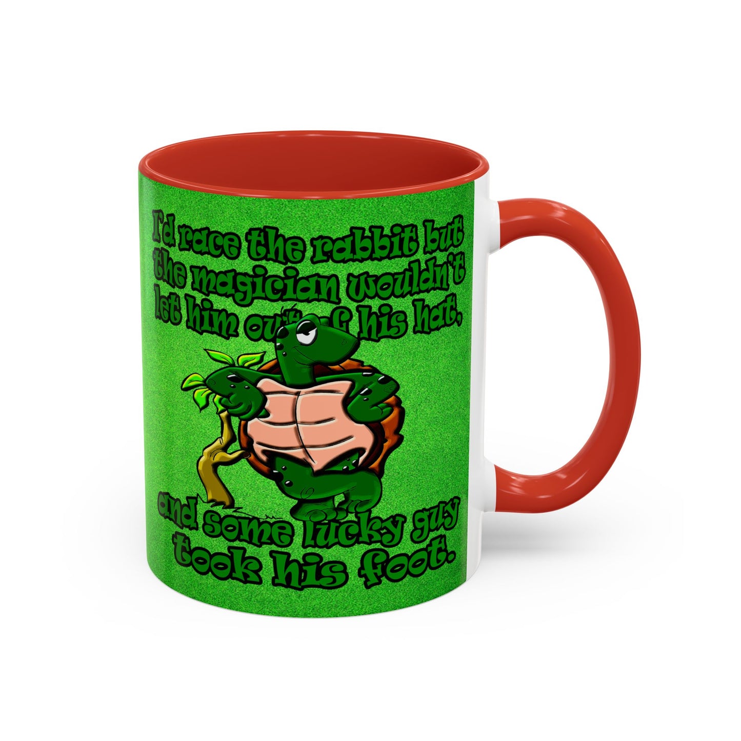 turtle race - Accent Mug (green turf)