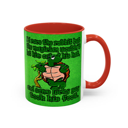 turtle race - Accent Mug (green turf)