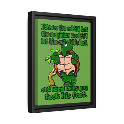 turtle race - framed canvas art (green)