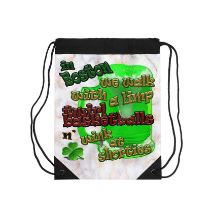 celtics logo - Drawstring Bag (white marble)