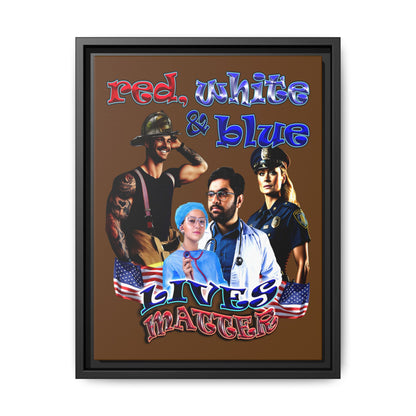 rw&b lives matter - framed canvas art (brown)