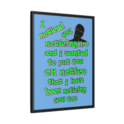 noticed you noticing - framed canvas art (light blue)
