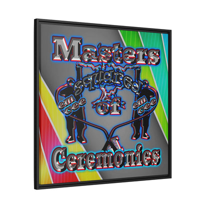em cee squared - framed canvas art (rainbow split)