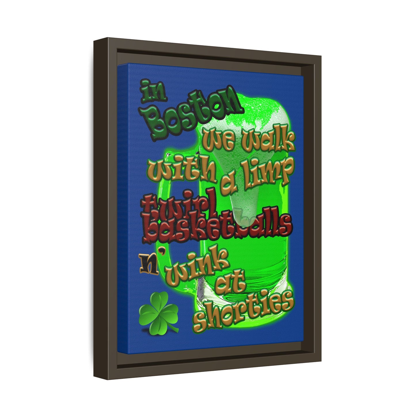 celtics logo - framed canvas art (dark blue)