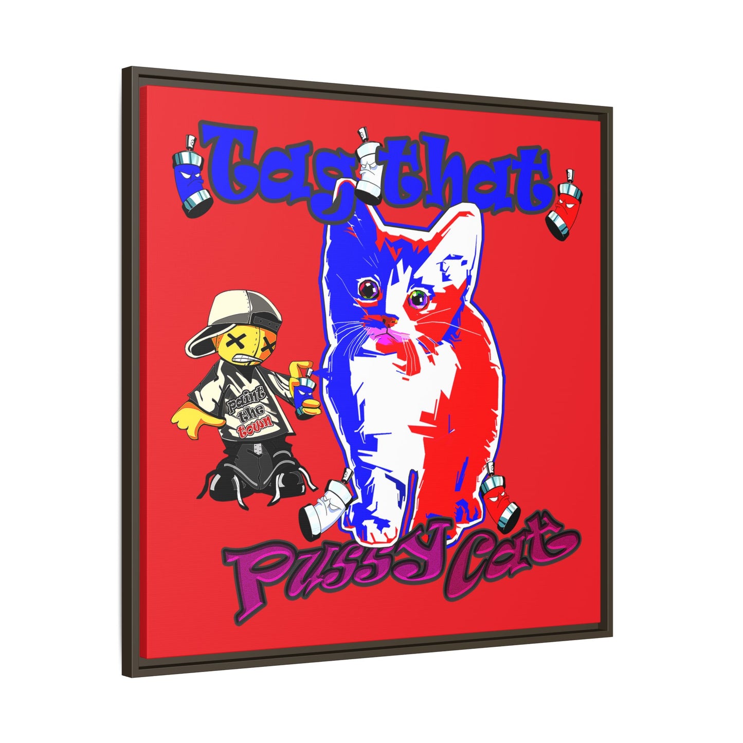tag that - framed canvas art (red)