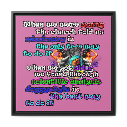 doggystyle - framed canvas art (light pink)
