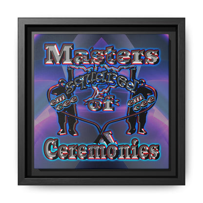 em cee squared - framed canvas art (grey-pink wave)