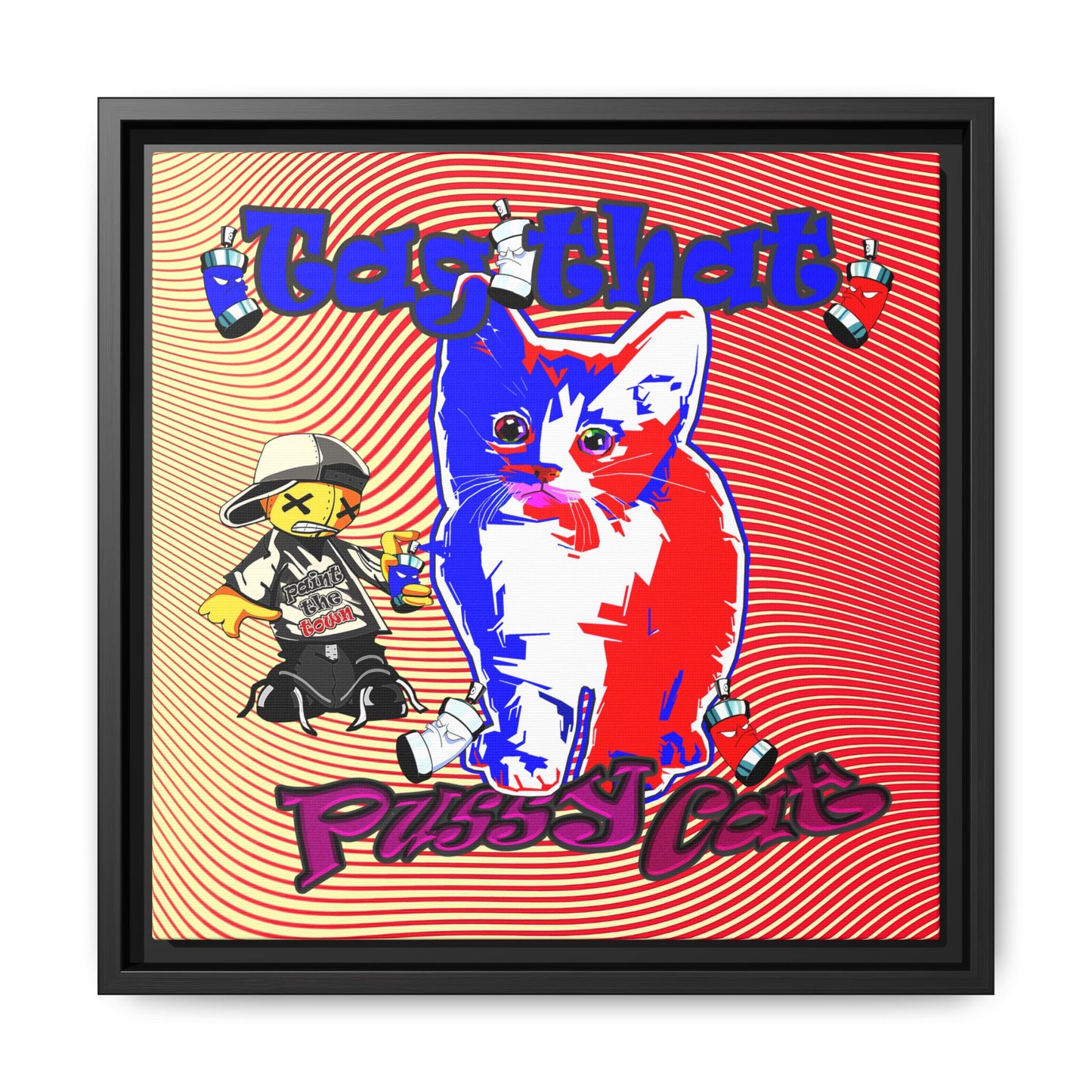 tag that - framed canvas art (yellow-orange wave)