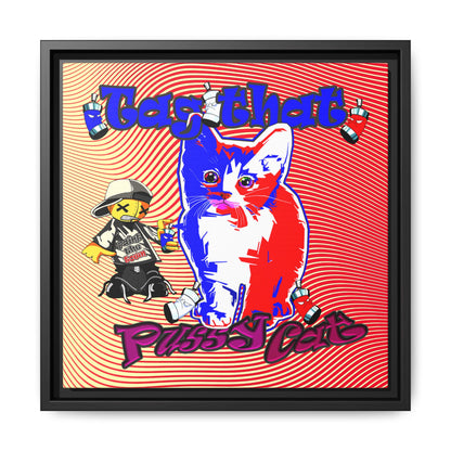 tag that - framed canvas art (yellow-orange wave)
